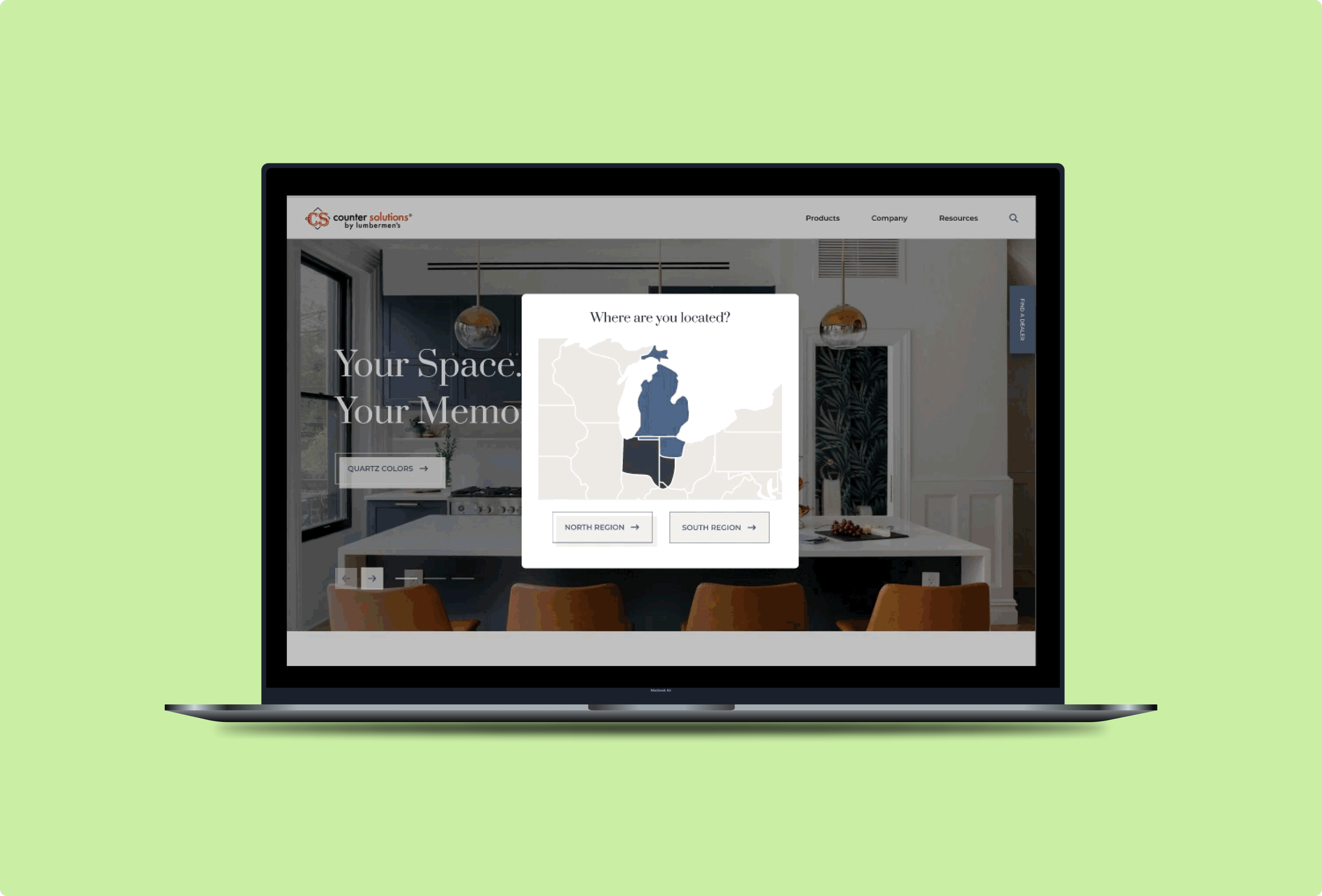 Image of Counter Solutions by Lumberman's home screen on desktop